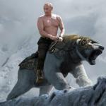 Putin riding a bear