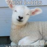 I Is Lamb | 60,000  OF THESE BABIES SLAUGHTER BY IISIS  MAY ISIS ROT IN HELL & THEY WILL) | image tagged in i is lamb | made w/ Imgflip meme maker