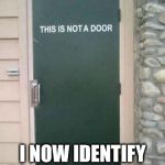 Confused Door | I NOW IDENTIFY AS CAITLYN PORTAL | image tagged in confused door,caitlyn jenner | made w/ Imgflip meme maker