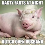 Foul Married Sow | NASTY FARTS AT NIGHT DUTCH OVEN HUSBAND | image tagged in foul married sow | made w/ Imgflip meme maker