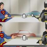 Hishe Superman and Batman meme