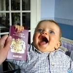 Excited baby travel