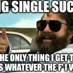 Alan Hangover III | BEING SINGLE SUCKS... THE ONLY THING I GET TO DO IS WHATEVER THE F' I WANT | image tagged in alan hangover iii | made w/ Imgflip meme maker