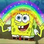 sponge bob rainbow meme