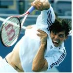 Funny tennis player