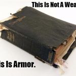 The Bible Survives | This Is Not A Weapon. This Is Armor. | image tagged in the bible survives | made w/ Imgflip meme maker