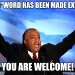Al Sharpton | THE "N"WORD HAS BEEN MADE EXTINCT! YOU ARE WELCOME! | image tagged in al sharpton | made w/ Imgflip meme maker
