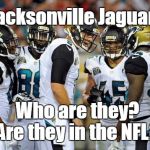 jacksonville jaguars | Jacksonville Jaguars Who are they? Are they in the NFL? | image tagged in jacksonville jaguars | made w/ Imgflip meme maker