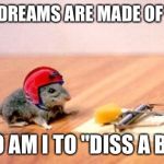 Eurythmic Mouse | SWEET DREAMS ARE MADE OF CHEESE WHO AM I TO "DISS A BRIE" | image tagged in mouse trap,memes | made w/ Imgflip meme maker