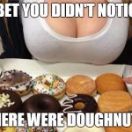 Oh Wow! Doughnuts! | I BET YOU DIDN'T NOTICE THERE WERE DOUGHNUTS | image tagged in oh wow doughnuts | made w/ Imgflip meme maker