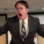 dwight schrute yelling angry meme
