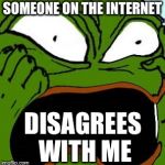 Get the gun! | SOMEONE ON THE INTERNET DISAGREES WITH ME | image tagged in pepe | made w/ Imgflip meme maker