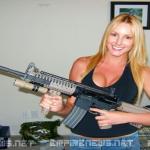 blonde with gun