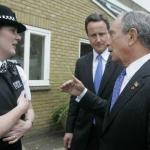 David Cameron with police