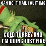 Drunk Kermit | YOU CAN DO IT MAN, I QUIT IMGFLIP COLD TURKEY AND I'M DOING JUST FINE | image tagged in drunk kermit,kermit,kermit the frog,sean connery  kermit | made w/ Imgflip meme maker
