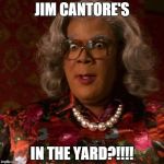 Madea | JIM CANTORE'S IN THE YARD?!!!! | image tagged in madea | made w/ Imgflip meme maker