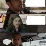 The Rock driving Hermione meme