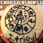 The cake | THIS WOULD BE MY MOM'S CAKE | image tagged in the cake | made w/ Imgflip meme maker