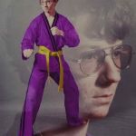 Karate Kyle alt. | THEY COLORED MY UNIFORM PURPLE I COLORED THEIR FACE RED | image tagged in karate kyle alt | made w/ Imgflip meme maker