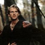 Wesley and Princess Buttercup face fire swamp The Princess Bride