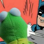 Batman slapping kermit meme