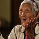Old pinay woman laughing