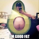 Behold the avocado | I'M GOOD FAT | image tagged in guacamole dip,halloween,meme | made w/ Imgflip meme maker