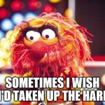Don't judge a book by it's cover | SOMETIMES I WISH I'D TAKEN UP THE HARP | image tagged in animal,muppet,muppets | made w/ Imgflip meme maker