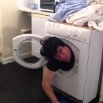 Man stuck in dryer/washing machine meme