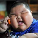 fat boy on the phone
