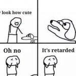 retarded dog meme