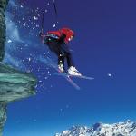 Skier off jump