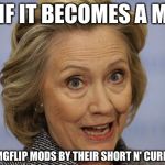 Hillary Clinton Pressure Conference | SEE IF IT BECOMES A MEME I HAVE IMGFLIP MODS BY THEIR SHORT N' CURLIES TOO | image tagged in hillary clinton's press conference,memes,funny memes,funny meme,meme | made w/ Imgflip meme maker
