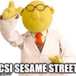 Talkin' 'bout my generation... | CSI SESAME STREET | image tagged in csi,sesame street,bunsen | made w/ Imgflip meme maker