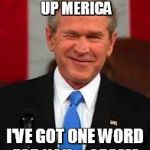 George Bush Meme | YOU THINK I MESSED UP MERICA I'VE GOT ONE WORD FOR YOU...  OBAMA | image tagged in memes,george bush | made w/ Imgflip meme maker