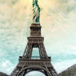 Statue of Liberty and Eiffel Tower