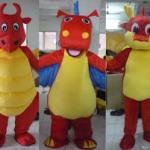 3 (three) red anthro dragons