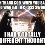 darth vader vs obi wan Meme Generator - Imgflip