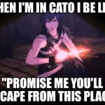 Chrom yes it is | WHEN I'M IN CATO I BE LIKE "PROMISE ME YOU'LL ESCAPE FROM THIS PLACE" | image tagged in chrom yes it is | made w/ Imgflip meme maker