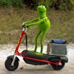 Kermit Scooter Flipped meme