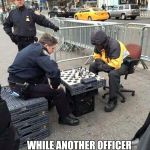 NYPD officer beating an unarmed black man | NYPD  OFFICER BEATING AN UNARMED BLACK MAN WHILE ANOTHER OFFICER STANDS BY AND DOES NOTHING | image tagged in nypd,racist cops | made w/ Imgflip meme maker
