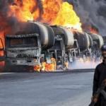 carbon footprint trucks bombed burn global warming
