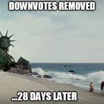Apocolyptic ape | DOWNVOTES REMOVED ...28 DAYS LATER | image tagged in apocolyptic ape | made w/ Imgflip meme maker