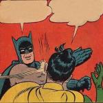Batman slapping Robin 2