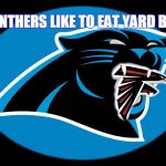 Carolina Panthers Falcons | PANTHERS LIKE TO EAT YARD BIRD | image tagged in carolina panthers falcons | made w/ Imgflip meme maker