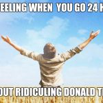 Are you proud of me now? | THAT FEELING WHEN  YOU GO 24 HOURS WITHOUT RIDICULING DONALD TRUMP | image tagged in are you proud of me now | made w/ Imgflip meme maker