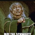 Schwartz | AS THE FORCE AWAKENS MAY THE SCHWARTZ BE WITH YOU | image tagged in schwartz,yogurt,spaceballs,yoda,star wars,schwartz be with you | made w/ Imgflip meme maker