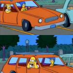 Simpsons car meme meme