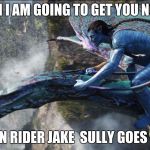 avatar | HAH I AM GOING TO GET YOU NOW IKRAN RIDER JAKE  SULLY GOES MAD. | image tagged in avatar | made w/ Imgflip meme maker