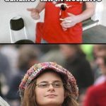 Merry Winter Solstice Fest? | GREETS HER WITH THE GENERIC "HAPPY HOLIDAYS" SAYS SHE'S OFFENDED BECAUSE SHE DOESN'T CELEBRATE ANYTHING IN DECEMBER, AND HOW DARE YOU ASSUME | image tagged in redneck vs liberal | made w/ Imgflip meme maker
